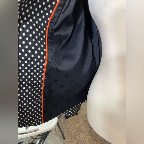 Tory Burch Polka Dots Tweed Textured Cotton Blend Light jacket/blazer sz 8 - Picture 9 of 11